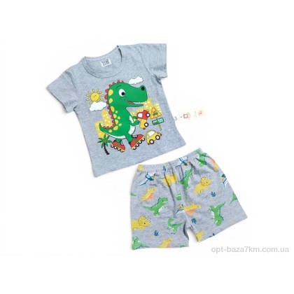 Костюм дитячий "Kids-modnik" 2619 комплект футболка-шорти динозавр сірий, (р.р. 90-110), Китай, від 3 шт. Костюм дитячий "Kids-modnik" 2619 комплект футболка-шорти динозавр сірий, (р.р. 90-110), Китай, від 3 шт.