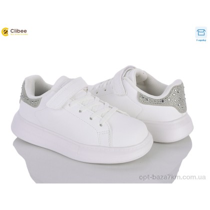 Кроссовки детские "Clibee" LC1192-2 white-silver, (р.р. 32-37), Китай, от 6 шт. Кроссовки детские "Clibee" LC1192-2 white-silver, (р.р. 32-37), Китай, от 6 шт.