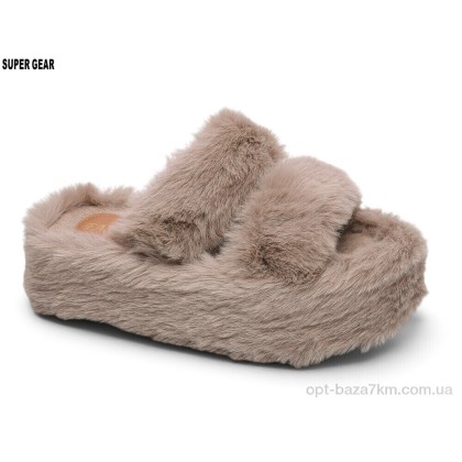 Тапки женские "Super Gear" CA08 brown, (р.р. 36-40), Китай, от 8 шт.