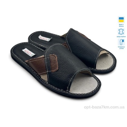 Тапки мужские "Rai shoes" 005-1 чорний, (р.р. 41-45), Украина, от 6 шт.