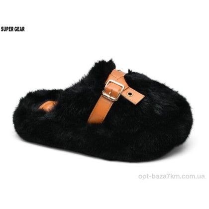 Тапки женские "Super Gear" B0323-24 black, (р.р. 36-41), Китай, от 6 шт. Тапки женские "Super Gear" B0323-24 black, (р.р. 36-41), Китай, от 6 шт.