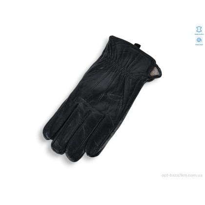 Чоловічі рукавиці "Королева" GN05-03М шкіра вовна black, (р.р. 11-13), Китай, від 10 шт.