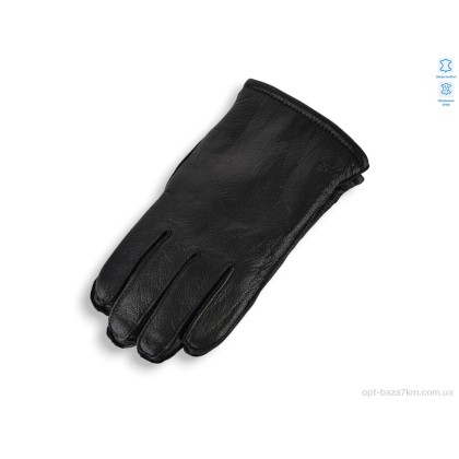 Чоловічі рукавиці "Королева" BM0533AМ шкіра оленя хутро black, (р.р. 11-13), Китай, від 10 шт.