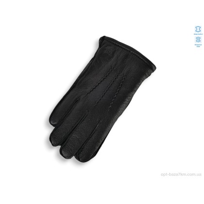 Чоловічі рукавиці "Королева" BM0536М шкіра оленя хутро black, (р.р. 11-13), Китай, від 10 шт.