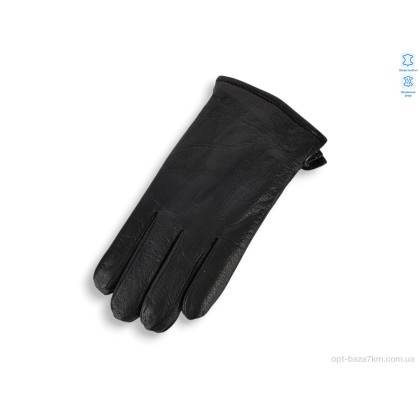 Чоловічі рукавиці "Королева" GN09-01М шкіра оленя подвійне хутро black, (р.р. 11-13), Китай, від 10 шт.