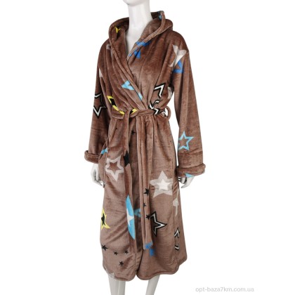 Халат жіночий "Textile" X31 brown, (р.р. XL-3XL), Китай, від 3 шт. Халат жіночий "Textile" X31 brown, (р.р. XL-3XL), Китай, від 3 шт.