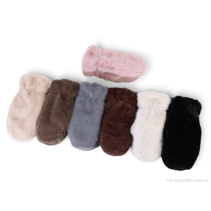 Рукавички жіночі "Королева" M1-71 норка mix, (р.р. One size), Китай, від 12 шт.