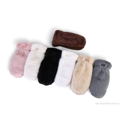 Рукавички жіночі "Королева" M1-108 норка mix, (р.р. One size), Китай, від 12 шт.
