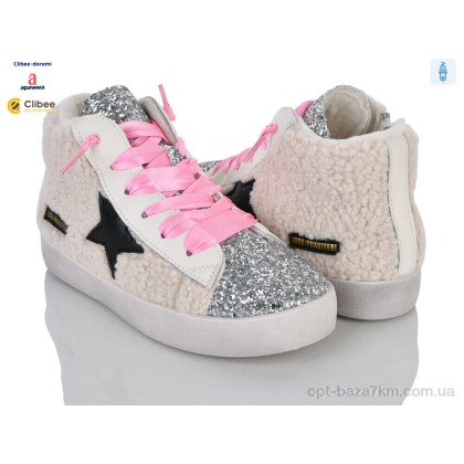 Черевики дитячі "Clibee-Doremi" ABC591063 white-pink фліс, (р.р. 31-37), Китай, від 7 шт.