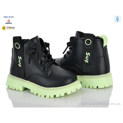 Ботинки детские "Clibee-Doremi" ABC(P)710-1 black-green, (р.р. 21-25), Китай, от 5 шт. Ботинки детские "Clibee-Doremi" ABC(P)710-1 black-green, (р.р. 21-25), Китай, от 5 шт.