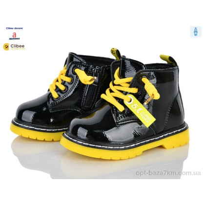 Ботинки детские "Clibee-Doremi" ABC(P)708 black-yellow фліс, (р.р. 21-25), Китай, от 5 шт. Ботинки детские "Clibee-Doremi" ABC(P)708 black-yellow фліс, (р.р. 21-25), Китай, от 5 шт.