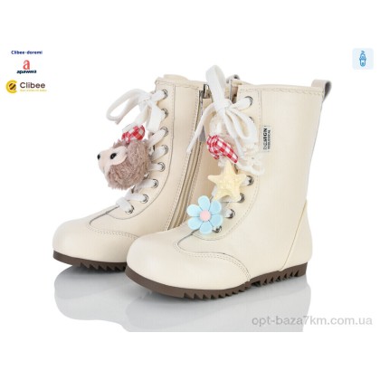 Сапоги детские "Clibee-Doremi" A61196 beige фліс, (р.р. 27-33), Китай, от 7 шт.