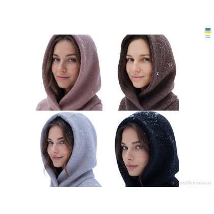 Шапка женская "Mabi" 1185 капор mix, (р.р. One size), Украина, от 4 шт.