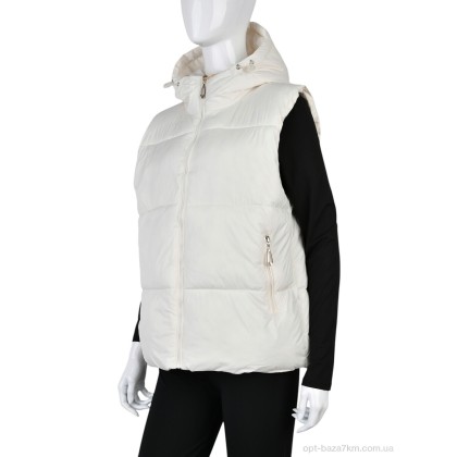 Жилетка женская "Мир" 4603-28238 white, (р.р. S-2XL), Китай, от 5 шт.