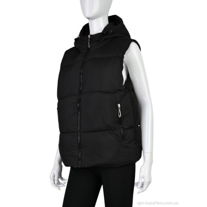 Жилетка женская "Мир" 4603-28238 black, (р.р. S-2XL), Китай, от 5 шт.