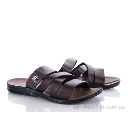 Шлепки мужские "Makers Shoes" 3535 коричневый, (р.р. 40-45), Китай, от 6 шт.