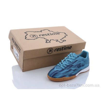 Футбольная обувь детская "Restime" DDB21419 cyan-navy, (р.р. 31-35), Китай, от 16 шт. Футбольная обувь детская "Restime" DDB21419 cyan-navy, (р.р. 31-35), Китай, от 16 шт.