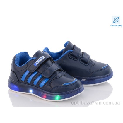 Кроссовки детские "Victoria" AC001-2-4 navy-d.blue LED, (р.р. 21-26), Китай, от 8 шт. Кроссовки детские "Victoria" AC001-2-4 navy-d.blue LED, (р.р. 21-26), Китай, от 8 шт.