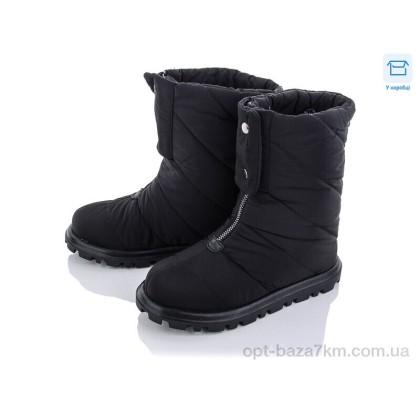 Дутики женские "Цветик" 0299 black, (р.р. 36-40), Китай, от 6 шт.
