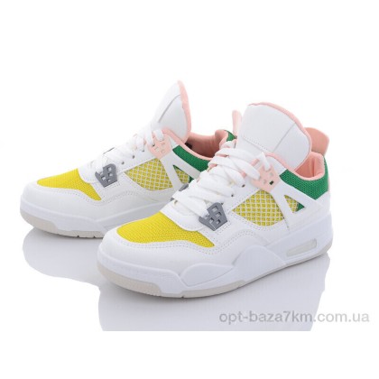 Кроссовки женские "Violeta" 143-24 white-yellow-green, (р.р. 36-41), Китай, от 8 шт. Кроссовки женские "Violeta" 143-24 white-yellow-green, (р.р. 36-41), Китай, от 8 шт.