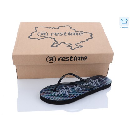Шлепки женские "Restime" TWL22025 black, (р.р. 36-40), Китай, от 24 шт. Шлепки женские "Restime" TWL22025 black, (р.р. 36-40), Китай, от 24 шт.