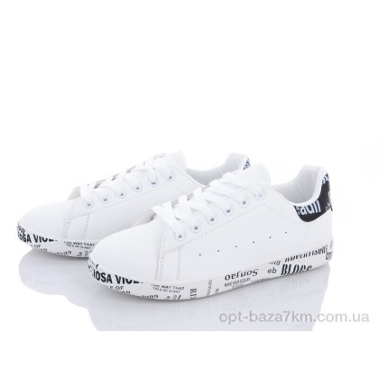 Кроссовки женские "Violeta" 9-782 white-black, (р.р. 36-41), Китай, от 8 шт.