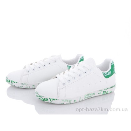Кроссовки женские "Violeta" 9-782 white-green, (р.р. 36-41), Китай, от 8 шт.