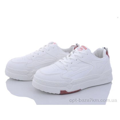 Кроссовки женские "Violeta" 45-96 white-red, (р.р. 36-41), Китай, от 8 шт.