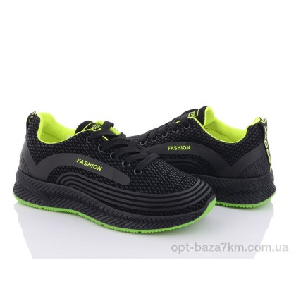 Кроссовки женские "Violeta" 197-141 black-green, (р.р. 36-41), Китай, от 8 шт.