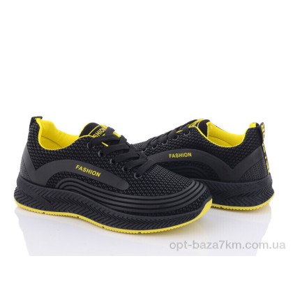 Кроссовки женские "Violeta" 197-141 black-yellow, (р.р. 36-41), Китай, от 8 шт.
