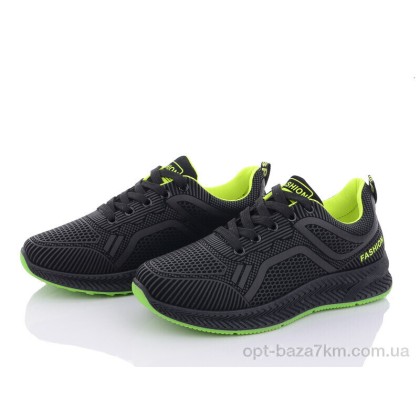 Кроссовки женские "Violeta" 197-143 black-green, (р.р. 36-41), Китай, от 8 шт.
