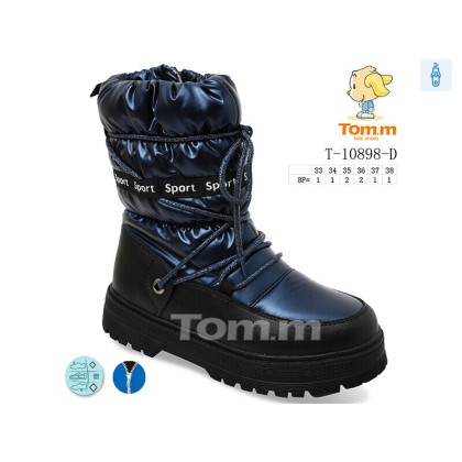 Дутики детские "TOM.M" T-10898-D, (р.р. 33-38), Китай, от 8 шт. Дутики детские "TOM.M" T-10898-D, (р.р. 33-38), Китай, от 8 шт.