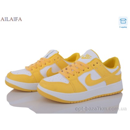 Кроссовки женские "Ailaifa" AJ06 white-yellow, (р.р. 36-41), Китай, от 8 шт. Кроссовки женские "Ailaifa" AJ06 white-yellow, (р.р. 36-41), Китай, от 8 шт.