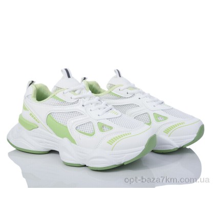 Кроссовки женские "Violeta" 20-1030 white-green, (р.р. 36-41), Китай, от 8 шт.