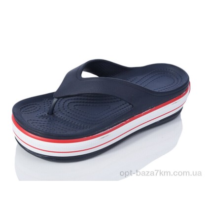 Шлепки женские "Inblue" N508 navy-red, (р.р. 37-40), Турция, от 6 шт.