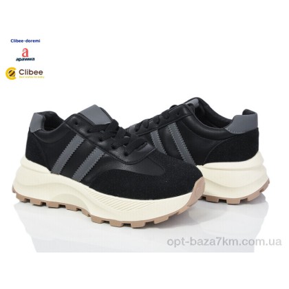 Кроссовки женские "Clibee-Doremi" YF598P black, (р.р. 36-41), Китай, от 8 шт. Кроссовки женские "Clibee-Doremi" YF598P black, (р.р. 36-41), Китай, от 8 шт.