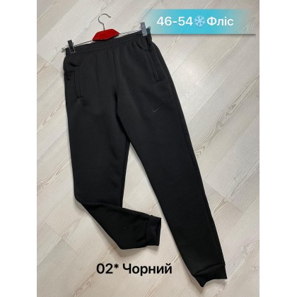 Спортивні чоловічі штани 02 чорний на манжеті ФЛИС "NK", (р.р. 46-54), Украина, от 5 шт. Спортивні чоловічі штани 02 чорний на манжеті ФЛИС "NK", (р.р. 46-54), Украина, от 5 шт.