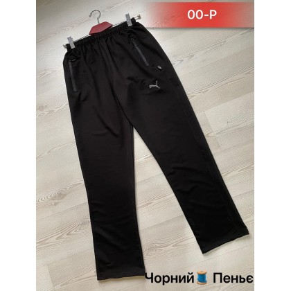 Спортивні чоловічі штани прямого крою "NK" 00-P чорні, (р.р. 46–54), Україна, від 5 шт